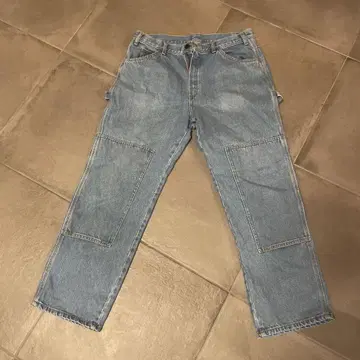 디키즈 더블니 블루 데님 워크 팬츠 새상품급 카펜터 카고