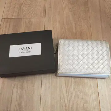LAVANI 요시에 이나바 뜨개질 가죽 접이식 지갑 미사용품