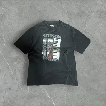 90년대 STETSON 대학 로고 헐렁한 티셔츠