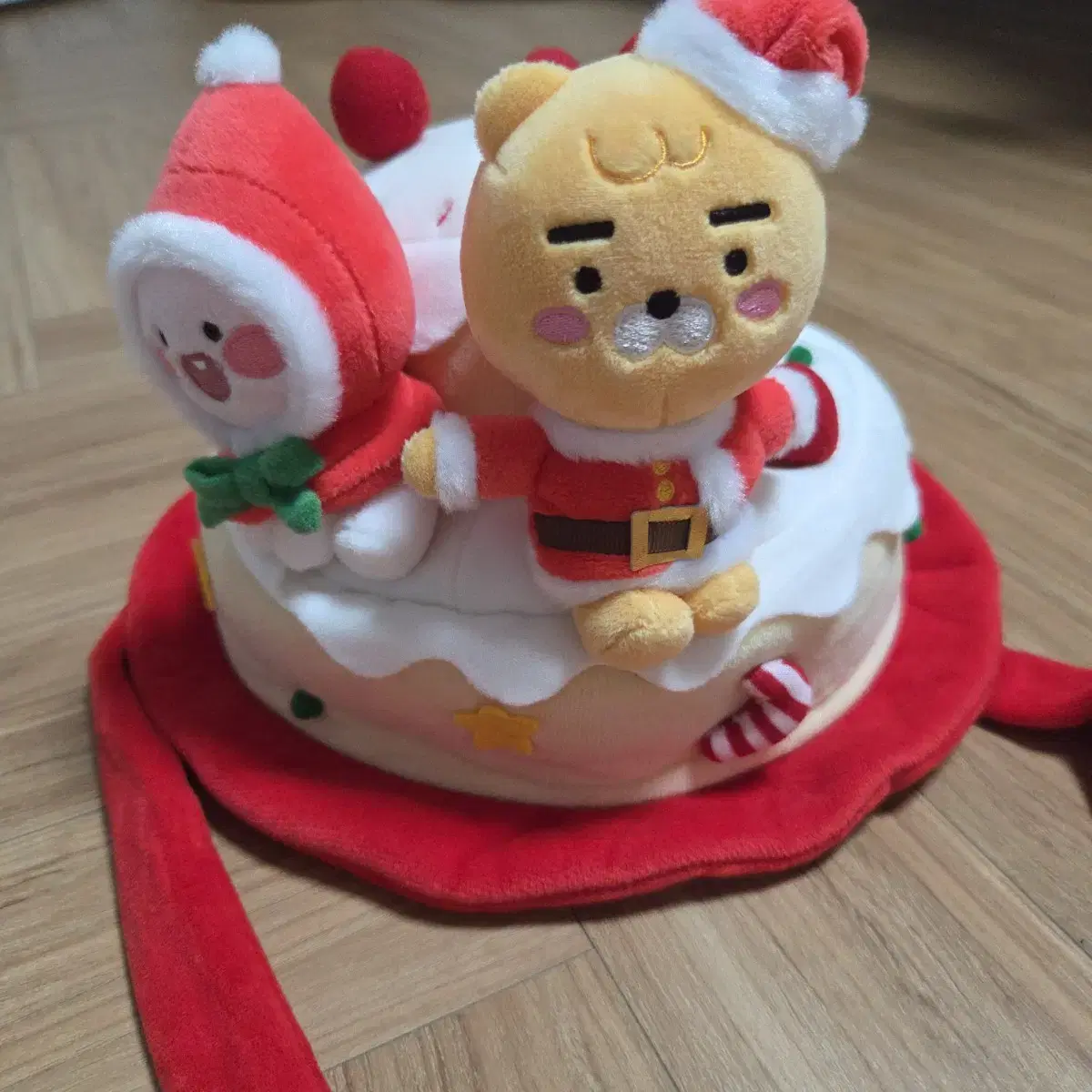 카카오프렌즈 어피치 라이언 크리스마스 산타 케이크 모자