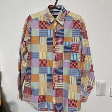 J. CREW 긴팔 셔츠 XS 멀티 컬러 거인 택 패치워크