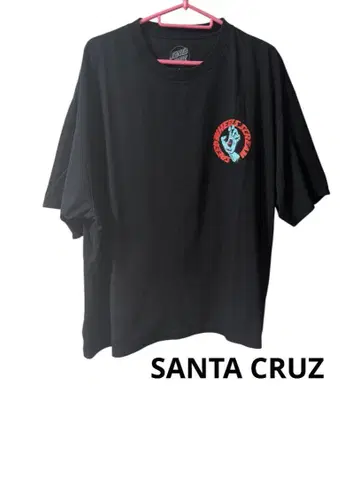 새상품급 SANTA CRUZ 티셔츠 블랙 오버 사이즈 스크리밍 핸드