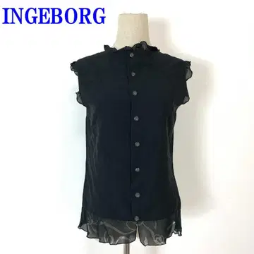잉게보그 슬리브리스 셔츠 블랙 폴리에스테르 레이온 M C3418