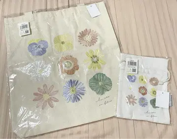 꽃 자수 토트백과 복조리 세트