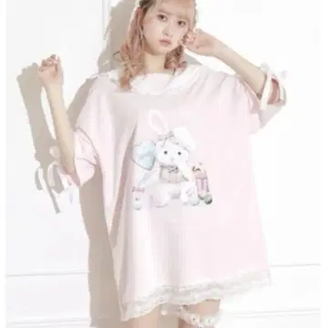 노에미 바부 소매 스핀들 세일러 튜닉 티셔츠 핑크