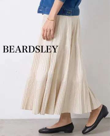 BEARDSLEY 비어즐리 플리츠 티어드 스커트 화이트