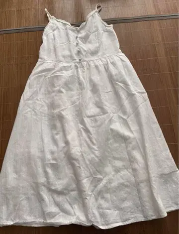 화이트 슬리브리스 롱 원피스