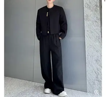 DiKC 한국 패션 노카라 자켓 셋업