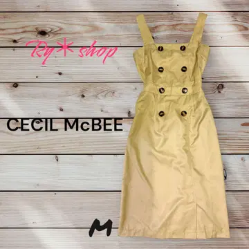CECIL McBEE 베이지 더블 버튼 원피스 새상품급