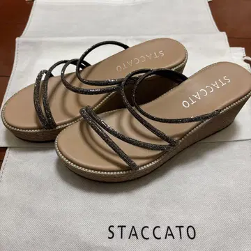 STACCATO 베이지 웨지솔 샌들