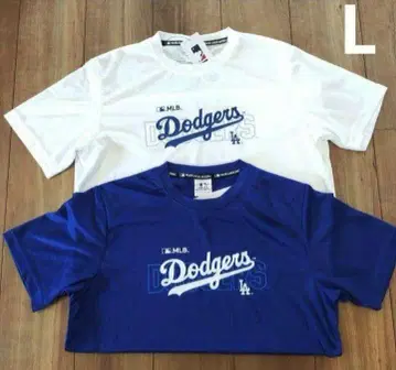 새상품 MLB 다저스 메쉬 반팔 티셔츠 2장 세트 블루 화이트 L