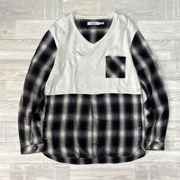 논 네이티브 옴브레 체크 셔츠 티셔츠 nonnative 일본제