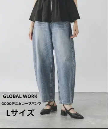 GLOBAL WORK GOOD 데님 커브 팬츠 L