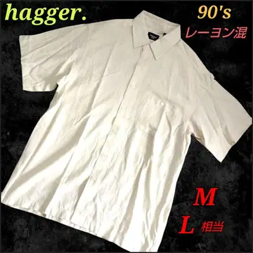 haggar 90's 아이보리 반팔 셔츠 레이온 혼방 토로토로