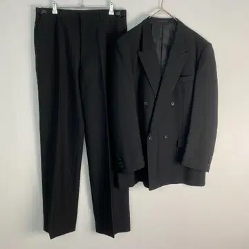블랙 포멀 빅 사이즈 더블 브레스트 수트 검정 블랙 관혼상제