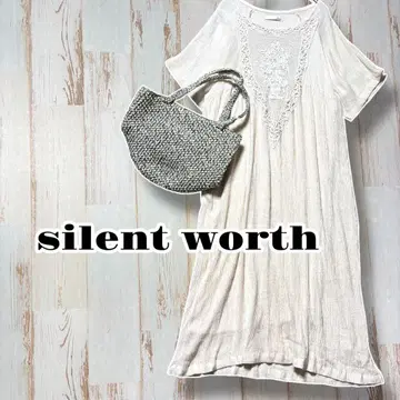 silent worth 사일런트 워스 베이지 반팔 A 라인 원피스