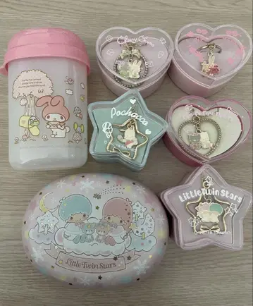산리오 굿즈 묶음 판매 목걸이 반지 물티슈 케이스 빈 캔