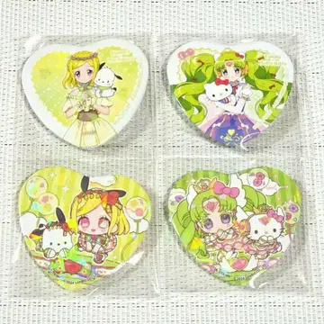 프리파라 산리오 캔뱃지 그린 카제 후와리 후와리 파루루 하트 홀로그램