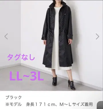 미라 쇼 로고 자카드 스텐 칼라 레인코트
