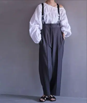 AKTE 스트랩 와이드 팬츠