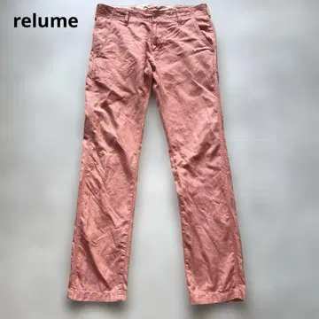 relume 핑크 치노 팬츠 코튼 소재 린넨 혼방