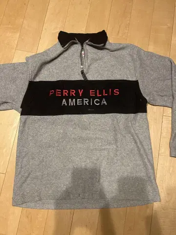 하프 지퍼 PERRY ELLIS AMERICA 그레이 맨투맨 M