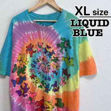 LIQUID BLUE 티셔츠 XL 타이다이 패턴 베어 그레이트풀 데드