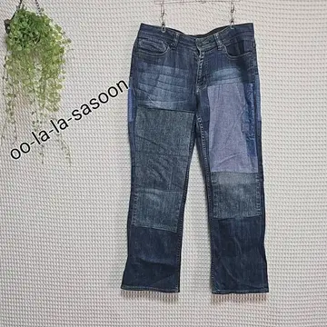 00-la-la Sasson 패치워크 디자인 데님 팬츠