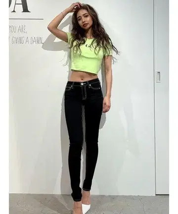 제이다 블랙 스키니 데님 XS 하이 웨스트