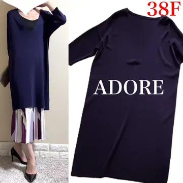 새상품급! 어도어 ADORE 니트 원피스 퍼플 38 프리 사이즈 보라색