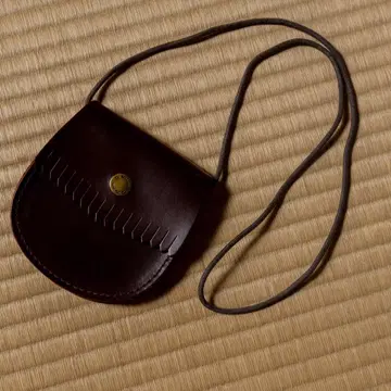 Dr Martens 다크 브라운 가죽 코인 케이스