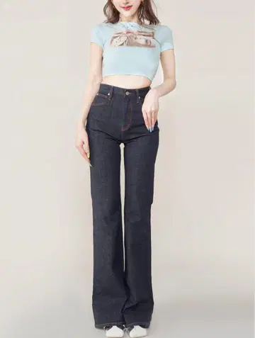 Darich 세미 플레어 데님 팬츠 인디고 S 사이즈