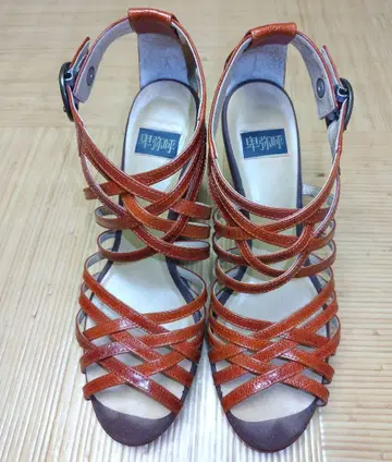 히메코 샌들 웨지솔 글래디에이터 L 사이즈 오렌지 컬러