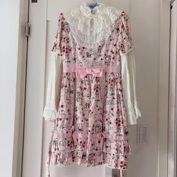 BABY 잠자는 앨리스 공주 소매 OP 핑크