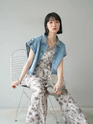 데님 블루 숏 기장 데님 자켓 M 사이즈