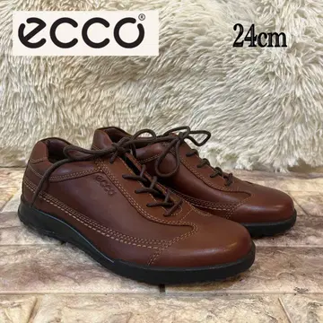 새상품급 ECCO 가죽 스니커즈 듀얼 쇼크 24cm 일본제