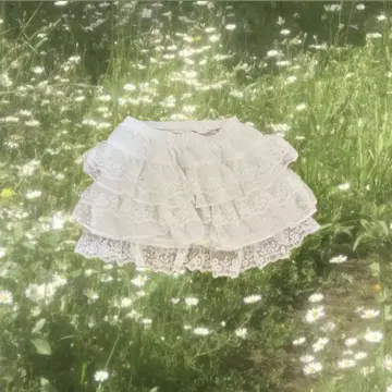 화이트 프릴 레이스 미니 스커트 모리걸