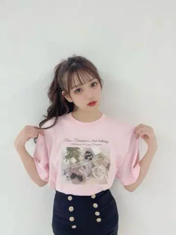 미개봉 새상품 후리 후루사 리사 생일 티셔츠 핑크