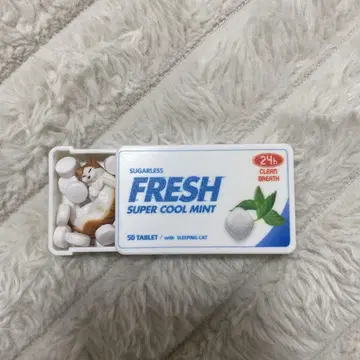 FRESH SUPER COOL MINT 50 태블릿 고양이 디자인 가챠