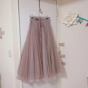 라벨 에뛰드 튤 스커트 퍼플 핑크