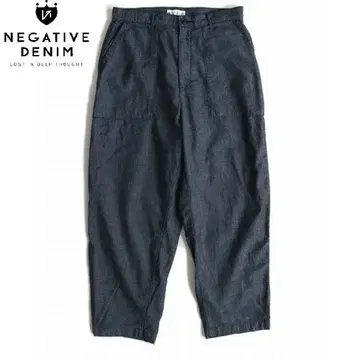 NEGATIVE DENIM 오가닉 자카드 새틴 데님 베이커 팬츠