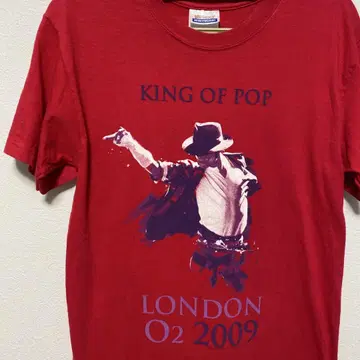KING OF POP 2009 공식 T Hanes 레드 마이클 잭슨