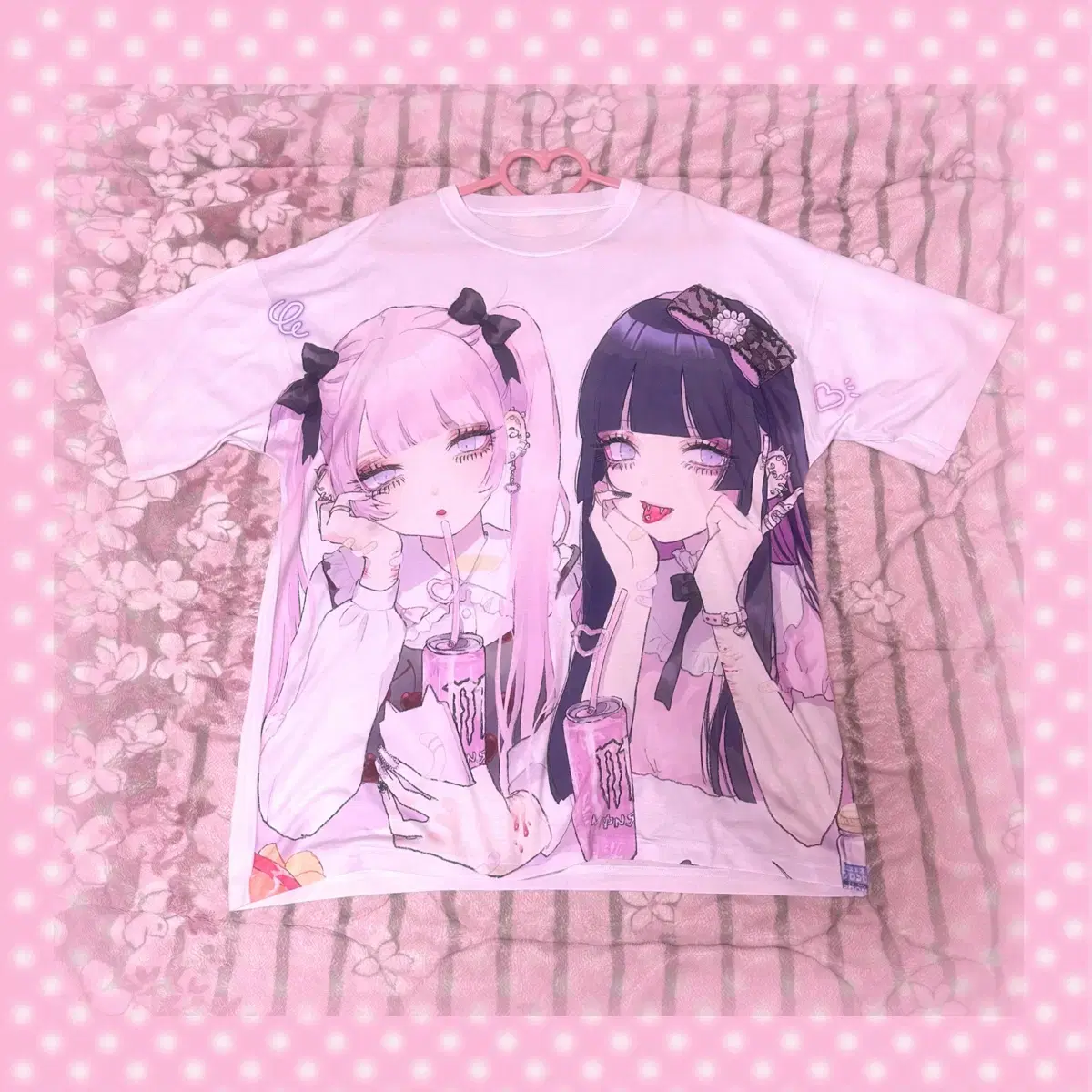Mass-produced Jirai-kei Full Graphic T-shirt #양산형,#지뢰계