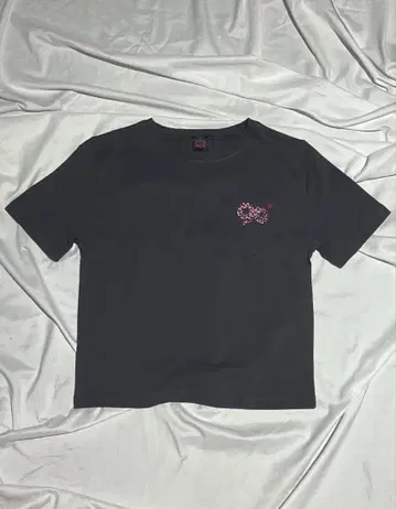 90 Logo Girl Tee L 차콜 핑크 레오파드 무늬