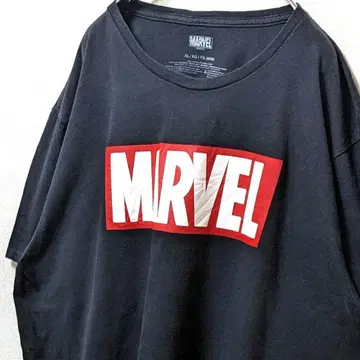 마블 MARVEL 로고 티셔츠 블랙 검정 XL 구제 의류