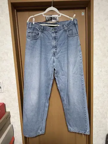 실버 탭 배기 데님 w38