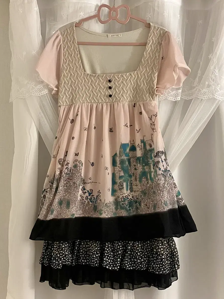 Vintage Latte Gyaru Hime Gyaru Hachikkal Mori Girl Tralala Lizlisa-style Goth Onepiece