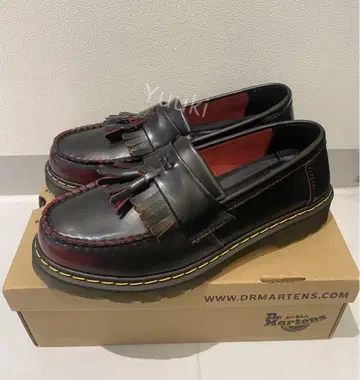 Dr. Martens 프린지 로퍼 블랙 레드 26.5cm 운하미
