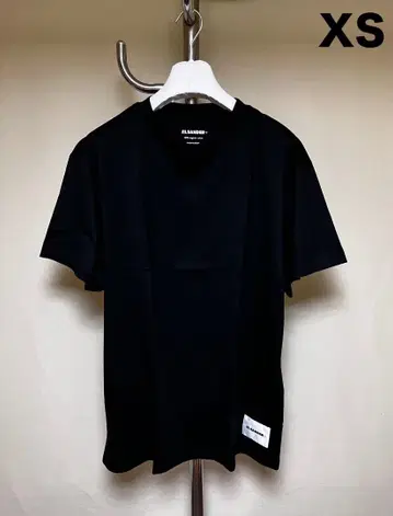 새상품 XS 질샌더 23ss 팩 티셔츠 블랙 장미 17542