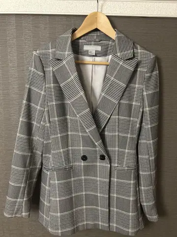 H&M 체크 무늬 테일러드 자켓 EUR 36